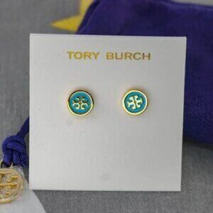 Tory Burch Kira Enamel Mini Stud in Turquoise (Brand New)